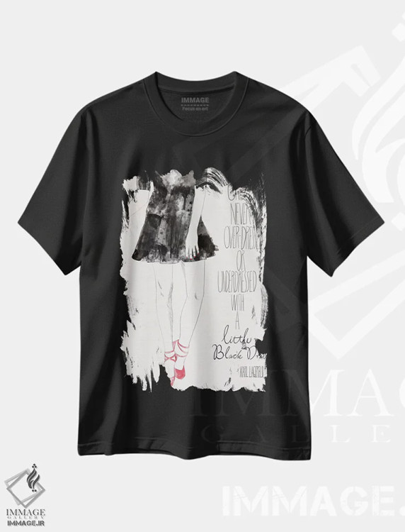 تیشرت مشکی طرح دار پیراهن سیاه کوتاه، هنر دیجیتال اثر فایو بای فایو کالکتیو | فروشگاه ایماژ