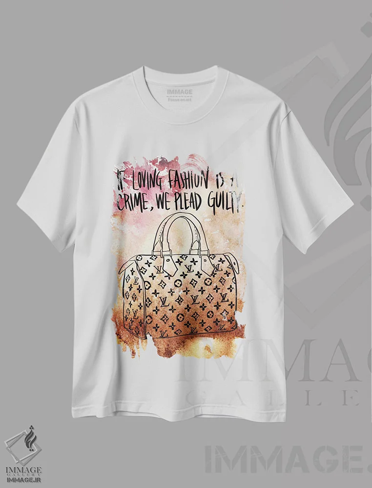تیشرت سفید طرح دار گناهکار، هنر دیجیتال اثر فایو بای فایو کالکتیو | immage.ir