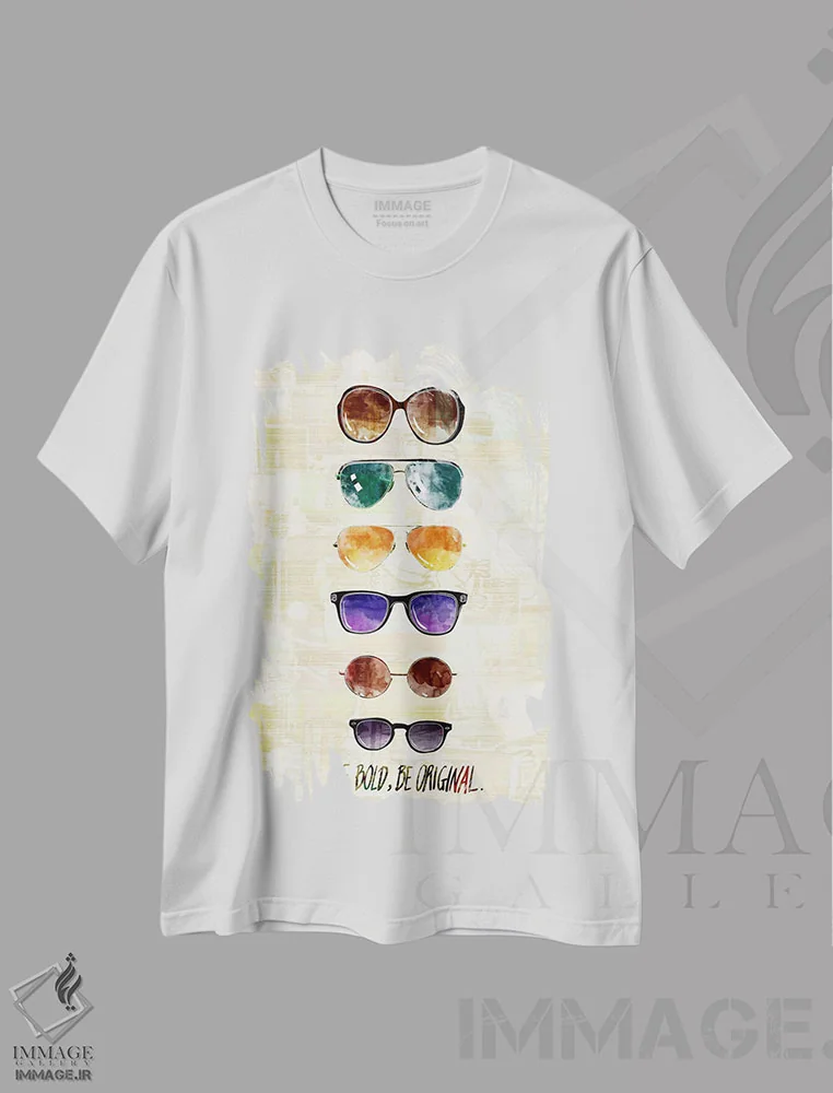 تیشرت سفید طرح دار Be Original,جسور باش، منحصربه فرد باش، هنر دیجیتال اثر فایو بای فایو کالکتیو | immage.ir