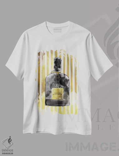 تیشرت سفید طرح دار ارکیده سیاه، هنر دیجیتال اثر فایو بای فایو کالکتیو | فروشگاه ایماژ