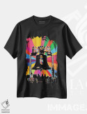 تیشرت مشکی طرح دار پاپ سایکدلیک فیلادلفیا، هنر دیجیتال اثر فایو بای فایو کالکتیو | immage.ir