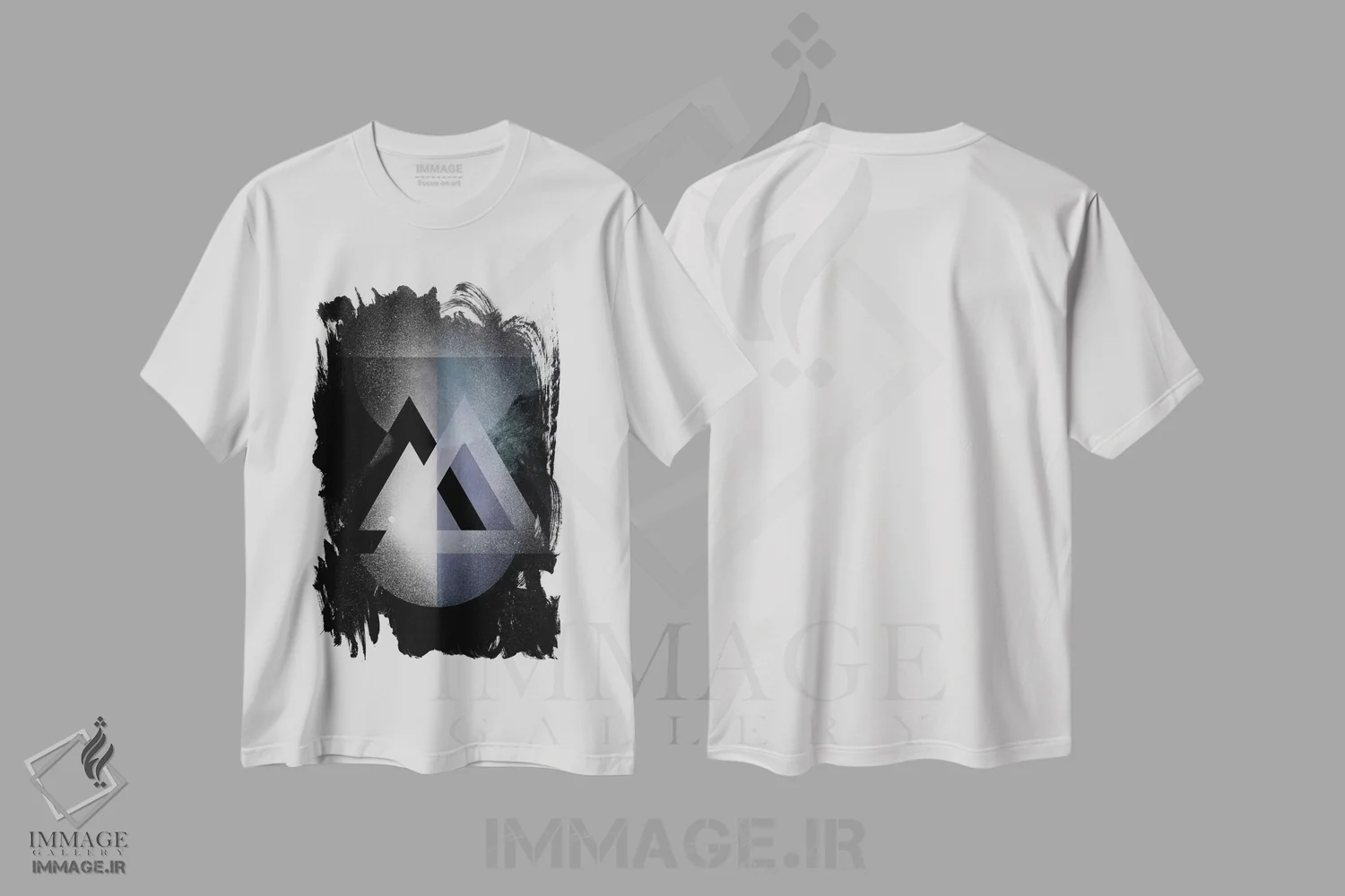 تیشرت سفید طرح دار بازتاب های تاریک اثر فایو بای فایو کالکتیو | فروشگاه ایماژ