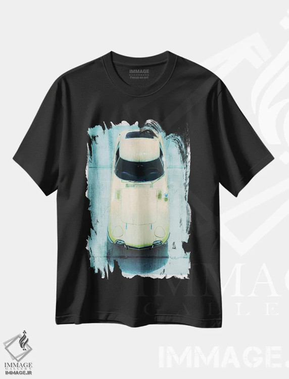 تیشرت مشکی طرح دار پرسه زدن روی آسفالت، هنر دیجیتال اثر فایو بای فایو کالکتیو | فروشگاه ایماژ