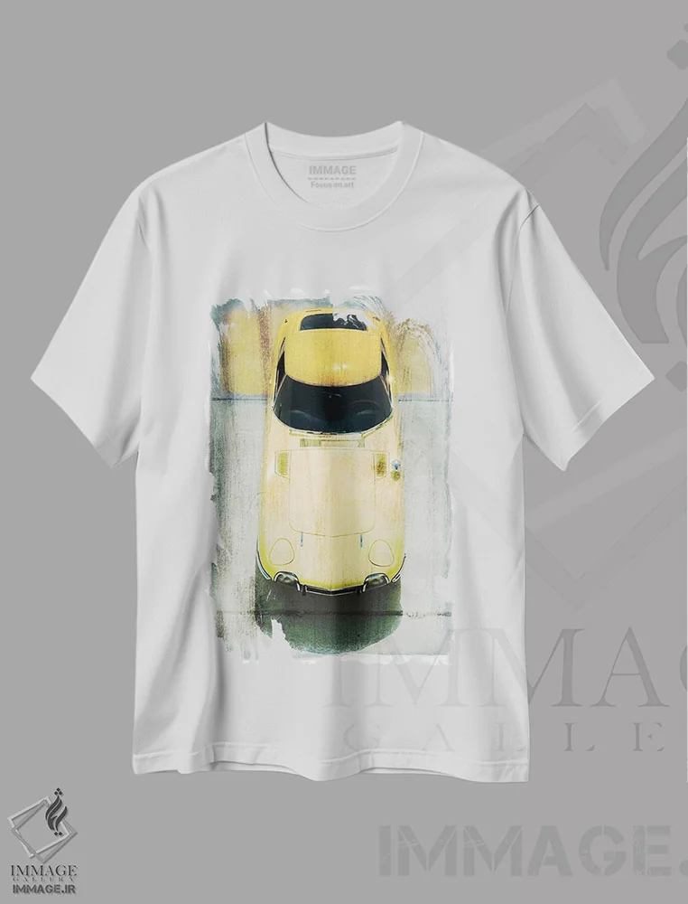 تیشرت سفید طرح دار پرسه زدن روی آسفالت شماره ۲، هنر دیجیتال اثر فایو بای فایو کالکتیو | فروشگاه ایماژ