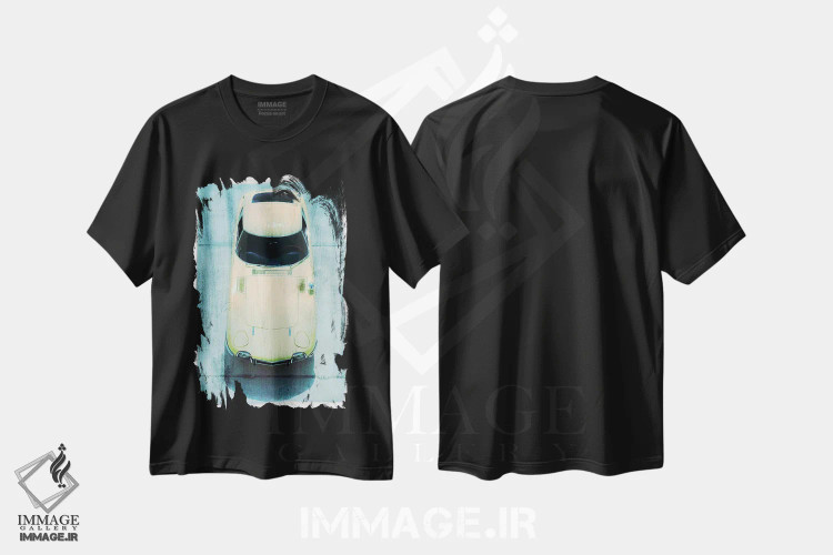 تیشرت مشکی طرح دار پرسه زدن روی آسفالت، هنر دیجیتال اثر فایو بای فایو کالکتیو | فروشگاه ایماژ