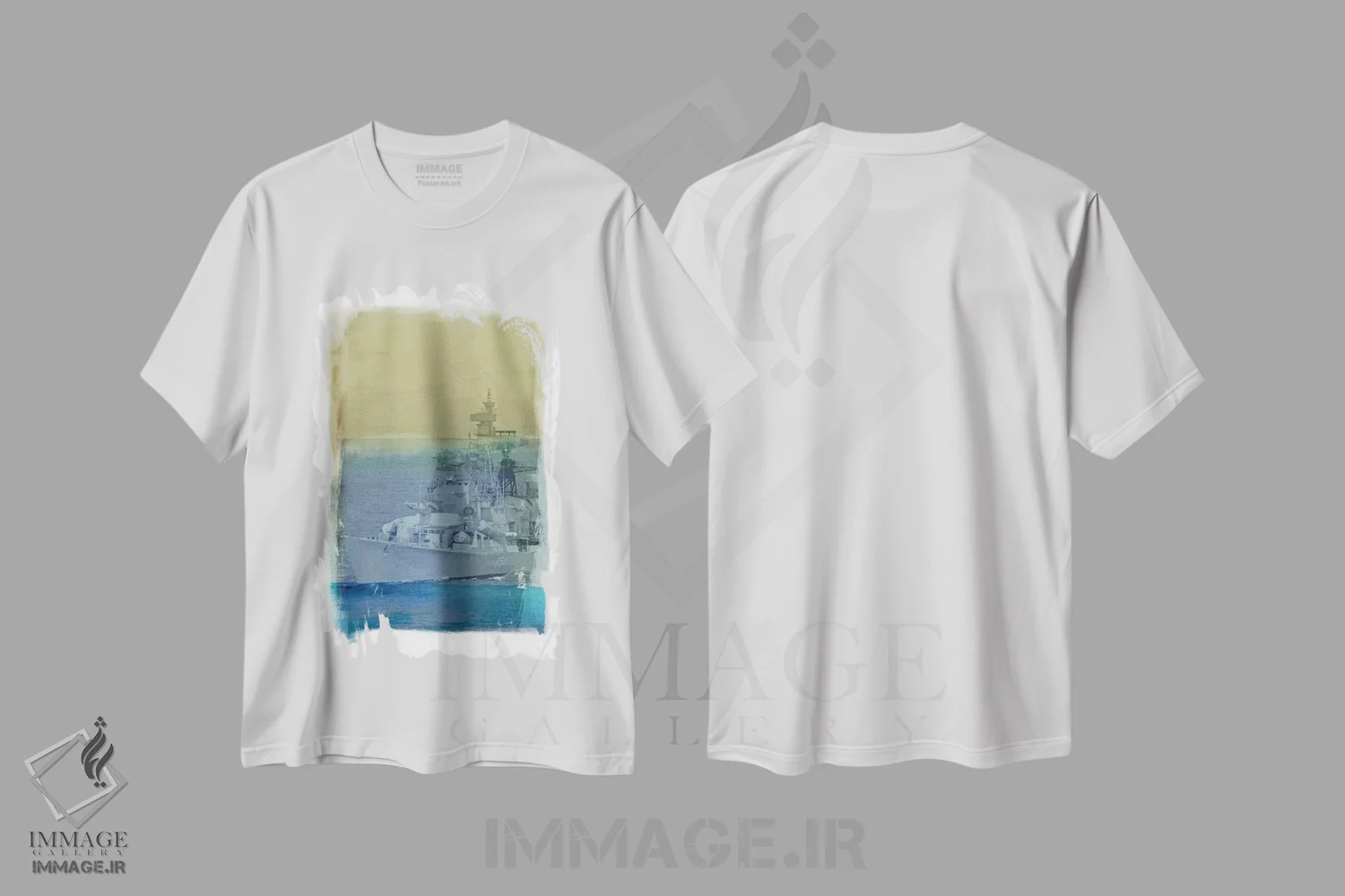 تیشرت سفید طرح دار رام کردن دریاها شماره ۲، هنر دیجیتال اثر فایو بای فایو کالکتیو | immage.ir
