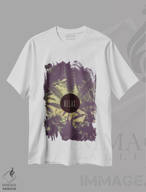 تیشرت سفید طرح دار آرامش، تزئینی اثر فایو بای فایو کالکتیو | فروشگاه ایماژ