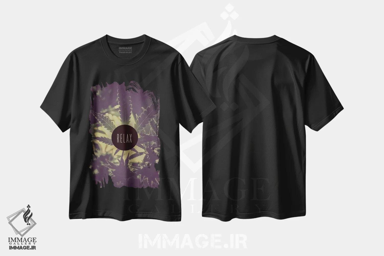 تیشرت مشکی طرح دار آرامش، تزئینی اثر فایو بای فایو کالکتیو | immage.ir