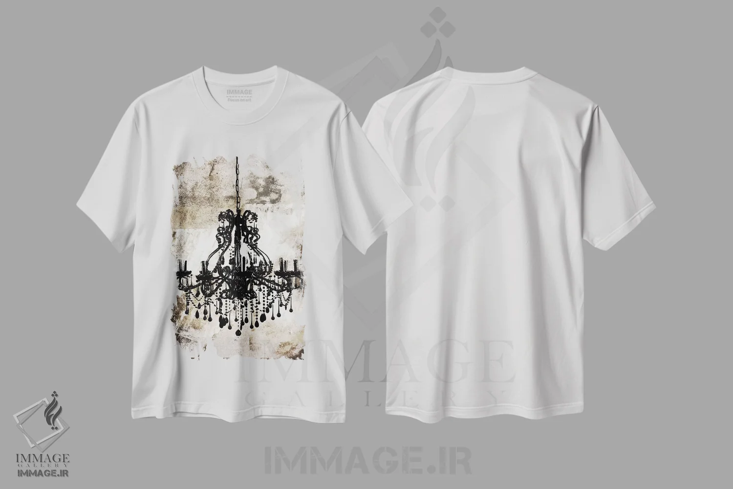 تیشرت سفید طرح دار لوستر مشکی، دکور معاصر اثر فایو بای فایو کالکتیو | immage.ir