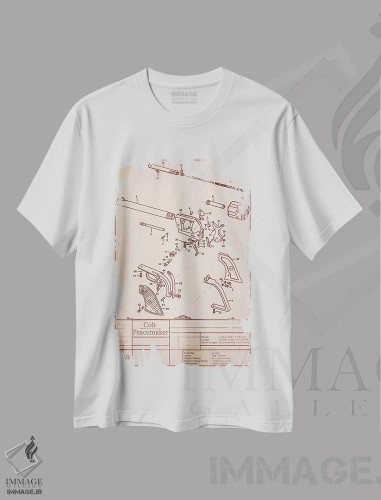 تیشرت سفید طرح دار نمودار کلت پیس میکر، هنر دیجیتال اثر فایو بای فایو کالکتیو | فروشگاه ایماژ