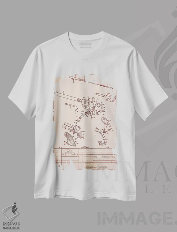 تیشرت سفید طرح دار نمودار کلت پیس میکر، هنر دیجیتال اثر فایو بای فایو کالکتیو | فروشگاه ایماژ