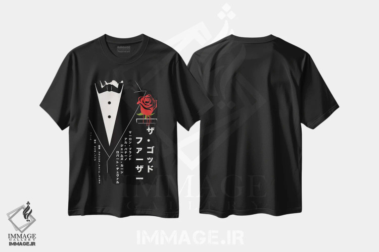 تیشرت مشکی طرح دار رئیس مافیا، هنر دیجیتال اثر فایو بای فایو کالکتیو | immage.ir
