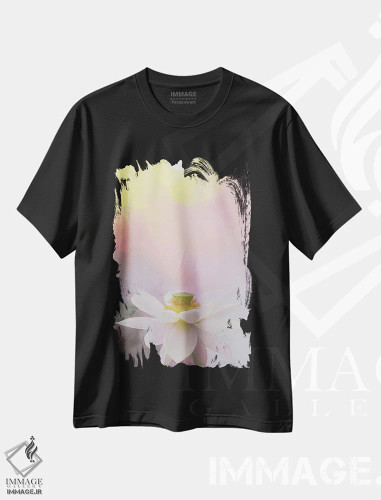 تیشرت مشکی طرح دار زیبایی در سپیده دم، تزئینی اثر بهمن فرزاد | فروشگاه ایماژ