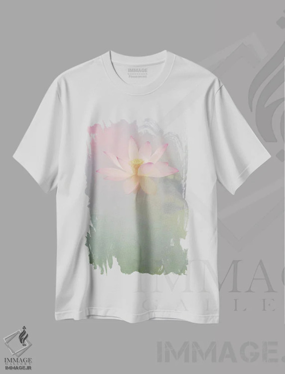 تیشرت سفید طرح دار شور صورتی، تزئینی اثر بهمن فرزاد | فروشگاه ایماژ