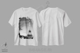 تیشرت سفید طرح دار برج ایفل، عکاسی سیاه و سفید اثر فوتوآی ان سی استودیو | فروشگاه ایماژ