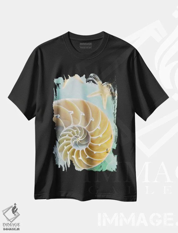 تیشرت مشکی طرح دار شیشه دریایی ۲، دکور ساحلی اثر آلن بلاوشتاین | immage.ir