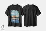 تیشرت مشکی طرح دار رودخانه مسکو، هنر دیجیتال اثر ایدیااستورم استودیوز | فروشگاه ایماژ