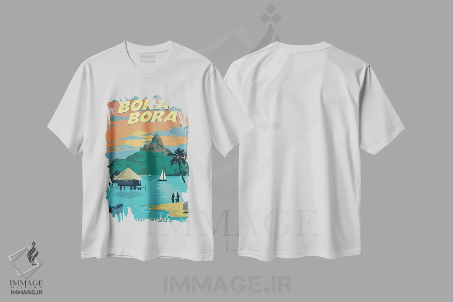 تیشرت سفید طرح دار بورا بورا، هنر دیجیتال اثر ایدیااستورم استودیوز | فروشگاه ایماژ