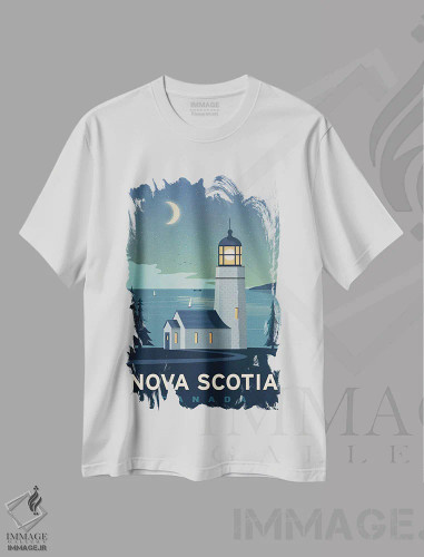 تیشرت سفید طرح دار نوا اسکوشیا، هنر دیجیتال اثر ایدیااستورم استودیوز | فروشگاه ایماژ
