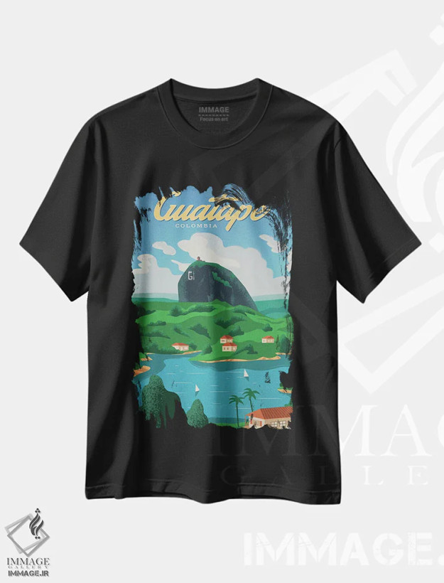 تیشرت مشکی طرح دار گواتاپه، هنر دیجیتال اثر ایدیااستورم استودیوز | فروشگاه ایماژ