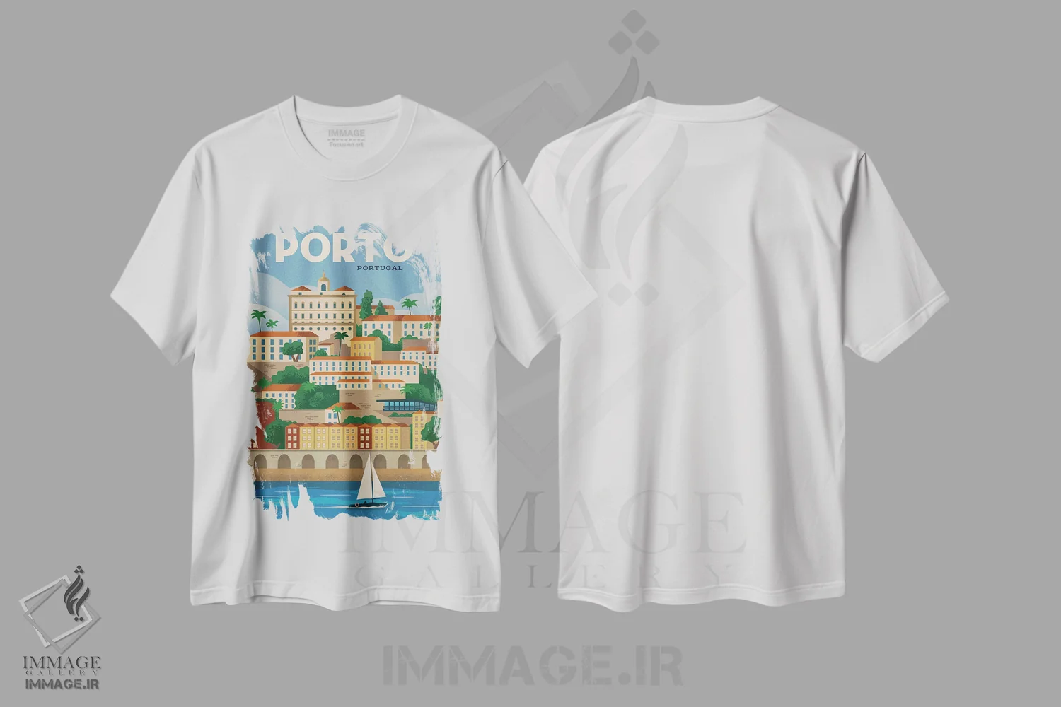 تیشرت سفید طرح دار پوستر پورتو، هنر دیجیتال اثر ایدیااستورم استودیوز | immage.ir
