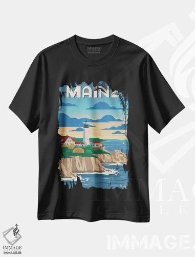 تیشرت مشکی طرح دار مین، هنر دیجیتال اثر ایدیااستورم استودیوز | فروشگاه ایماژ
