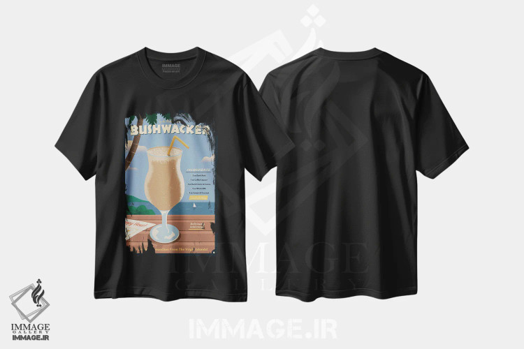 تیشرت مشکی طرح دار کوکتل بوش واکر، هنر دیجیتال اثر ایدیااستورم استودیوز | immage.ir