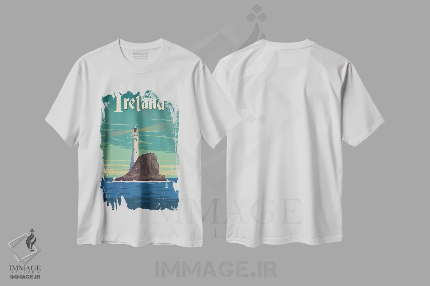 تیشرت سفید طرح دار ایرلند، هنر دیجیتال اثر ایدیااستورم استودیوز | immage.ir