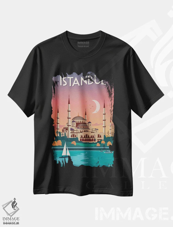 تیشرت مشکی طرح دار استانبول، تزئینی اثر ایدیااستورم استودیوز | immage.ir