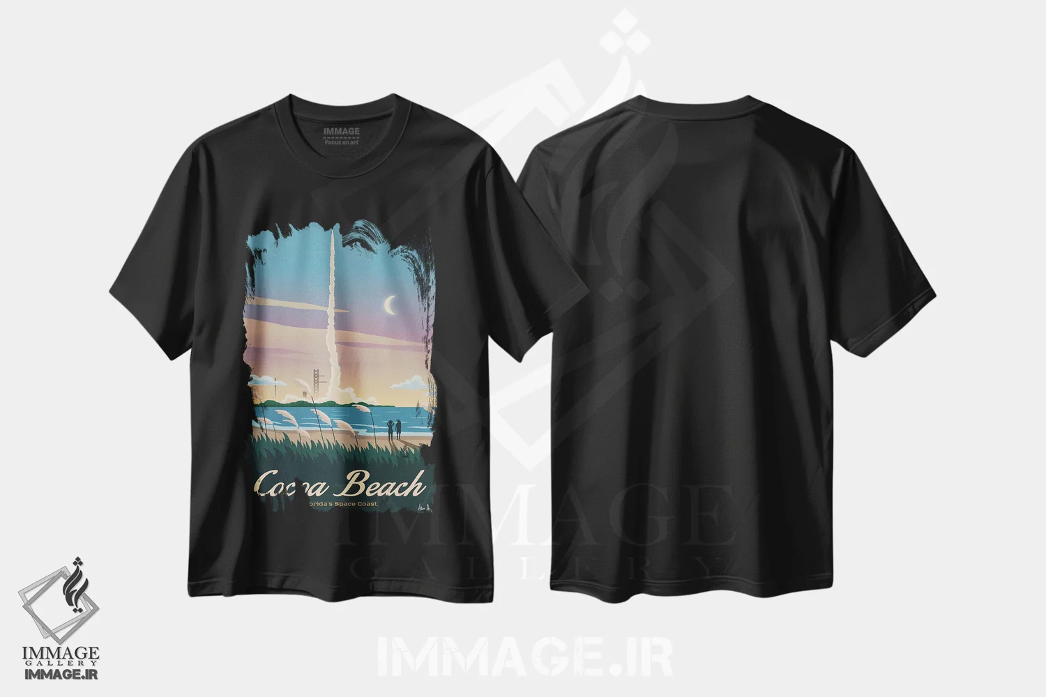 تیشرت مشکی طرح دار کوکو بیچ اثر ایدیااستورم استودیوز | فروشگاه ایماژ
