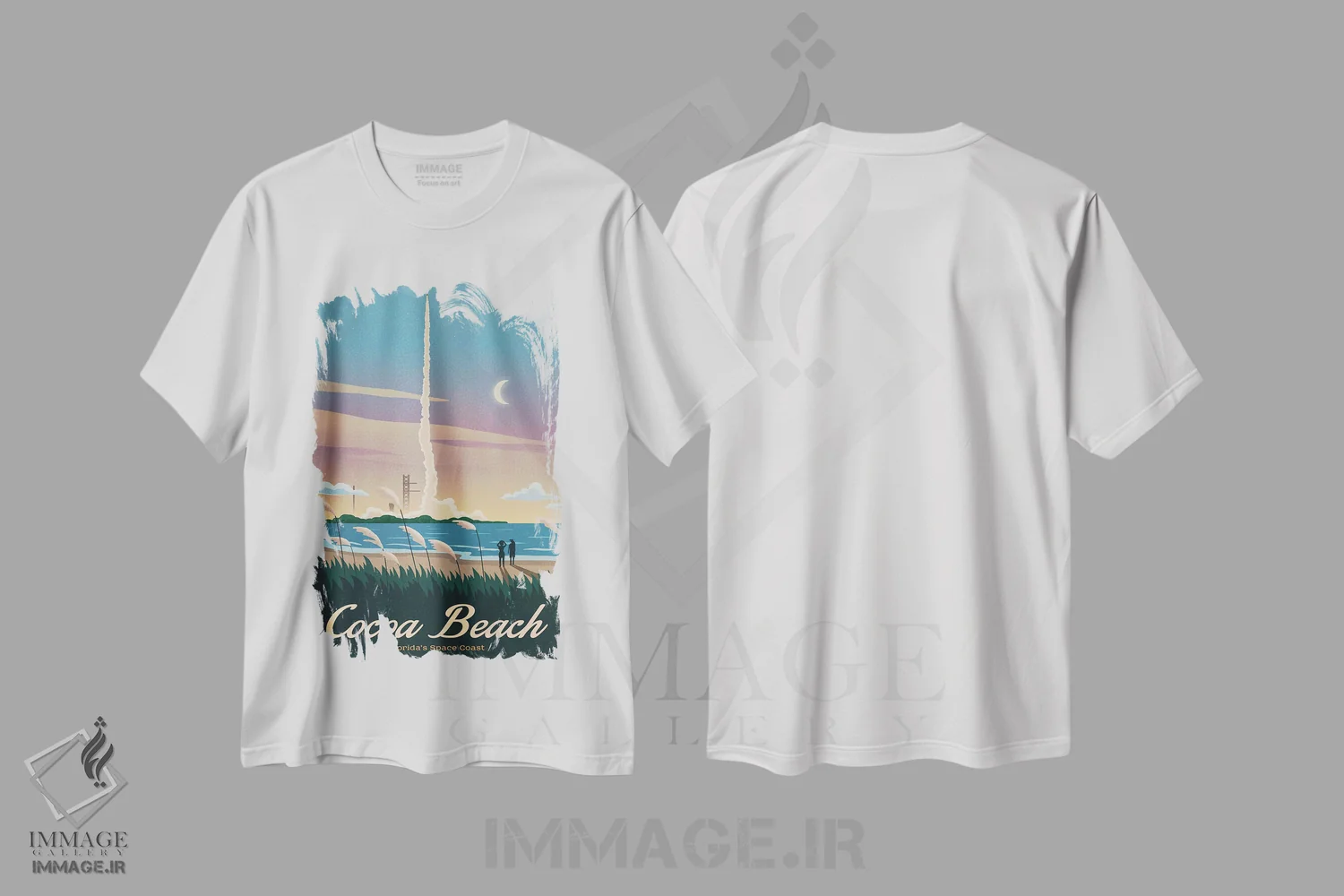 تیشرت سفید طرح دار کوکو بیچ اثر ایدیااستورم استودیوز | immage.ir