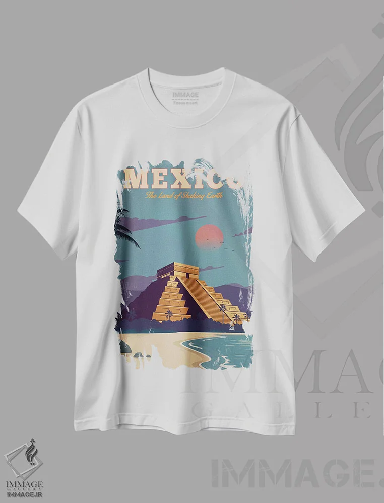 تیشرت سفید طرح دار مکزیک، تزئینی اثر ایدیااستورم استودیوز | فروشگاه ایماژ