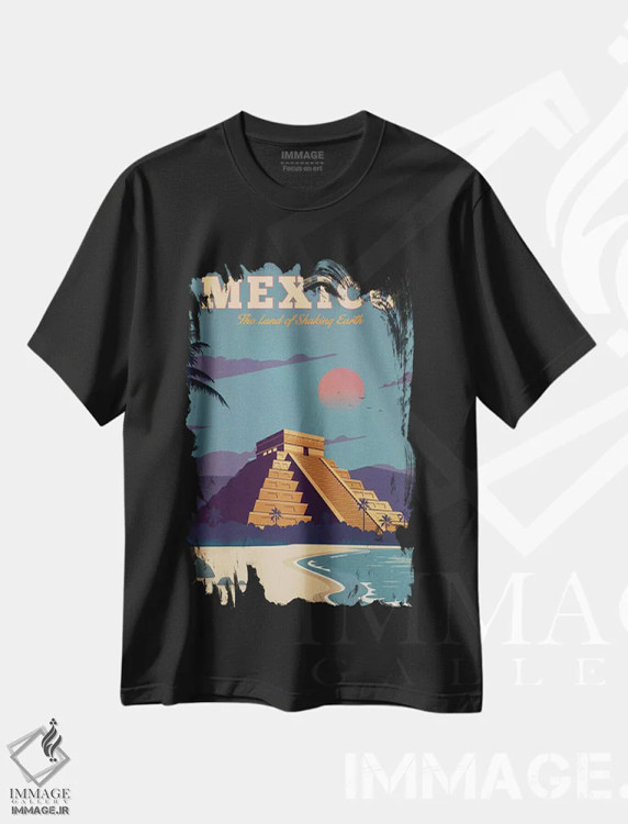 تیشرت مشکی طرح دار مکزیک، تزئینی اثر ایدیااستورم استودیوز | immage.ir
