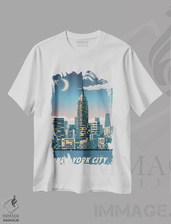 تیشرت سفید طرح دار نیویورک، تزئینی اثر ایدیااستورم استودیوز | immage.ir