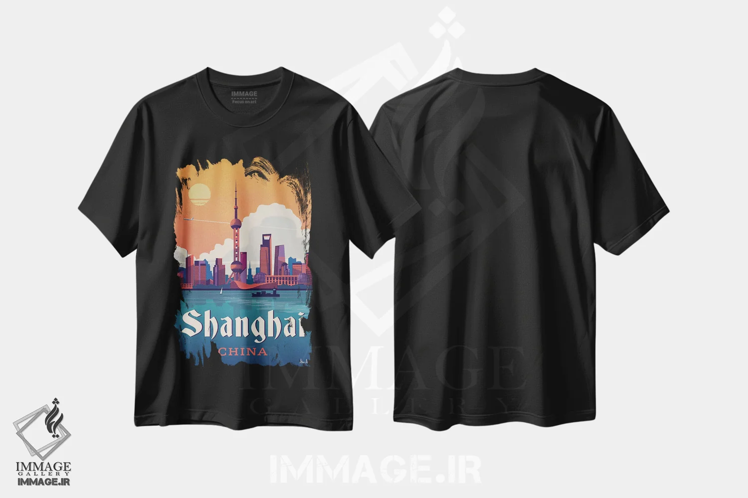 تیشرت مشکی طرح دار شانگهای، تزئینی اثر ایدیااستورم استودیوز | فروشگاه ایماژ