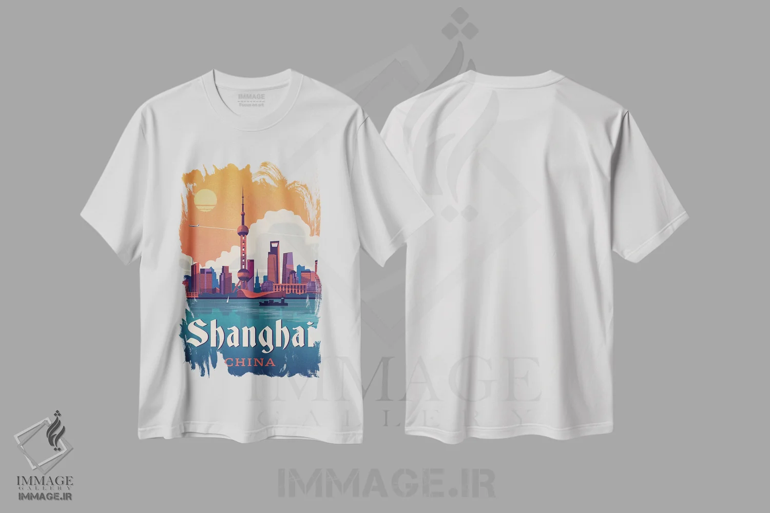 تیشرت سفید طرح دار شانگهای، تزئینی اثر ایدیااستورم استودیوز | immage.ir
