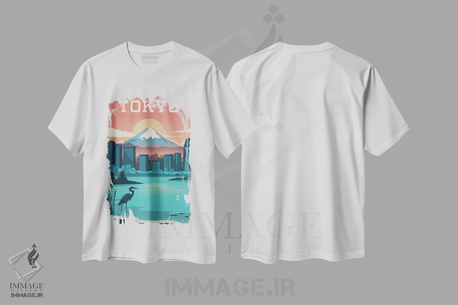 تیشرت سفید طرح دار توکیو، تزئینی اثر ایدیااستورم استودیوز | immage.ir