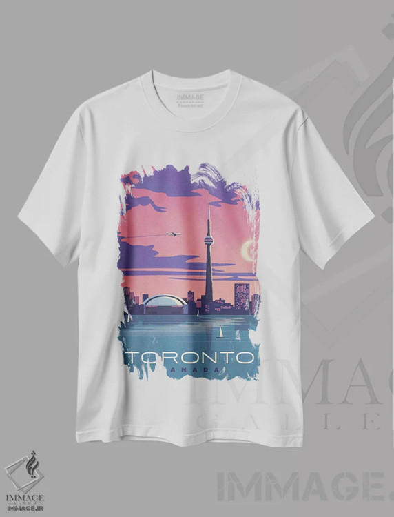 تیشرت سفید طرح دار تورنتو، تزئینی اثر ایدیااستورم استودیوز | immage.ir
