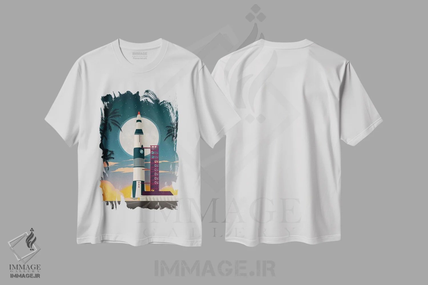 تیشرت سفید طرح دار کیپ کاناورال، تزئینی اثر ایدیااستورم استودیوز | فروشگاه ایماژ