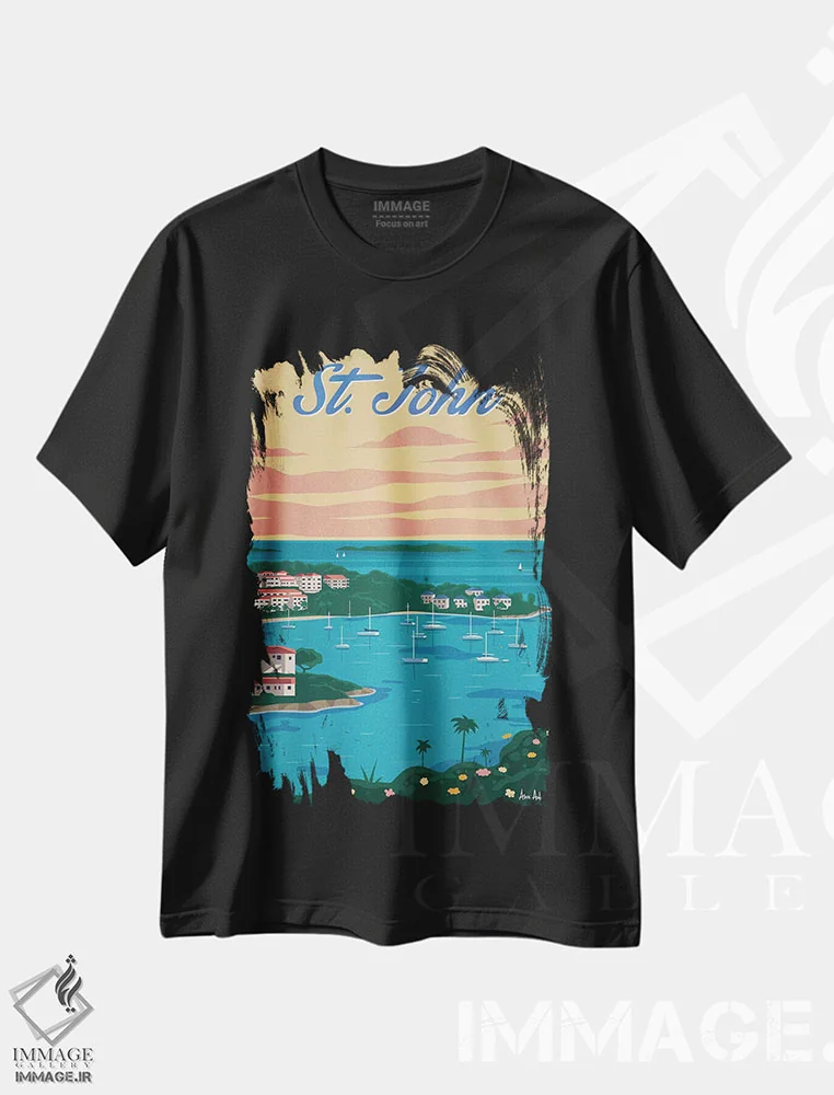 تیشرت مشکی طرح دار کروز بی، تایپوگرافی اثر ایدیااستورم استودیوز | immage.ir