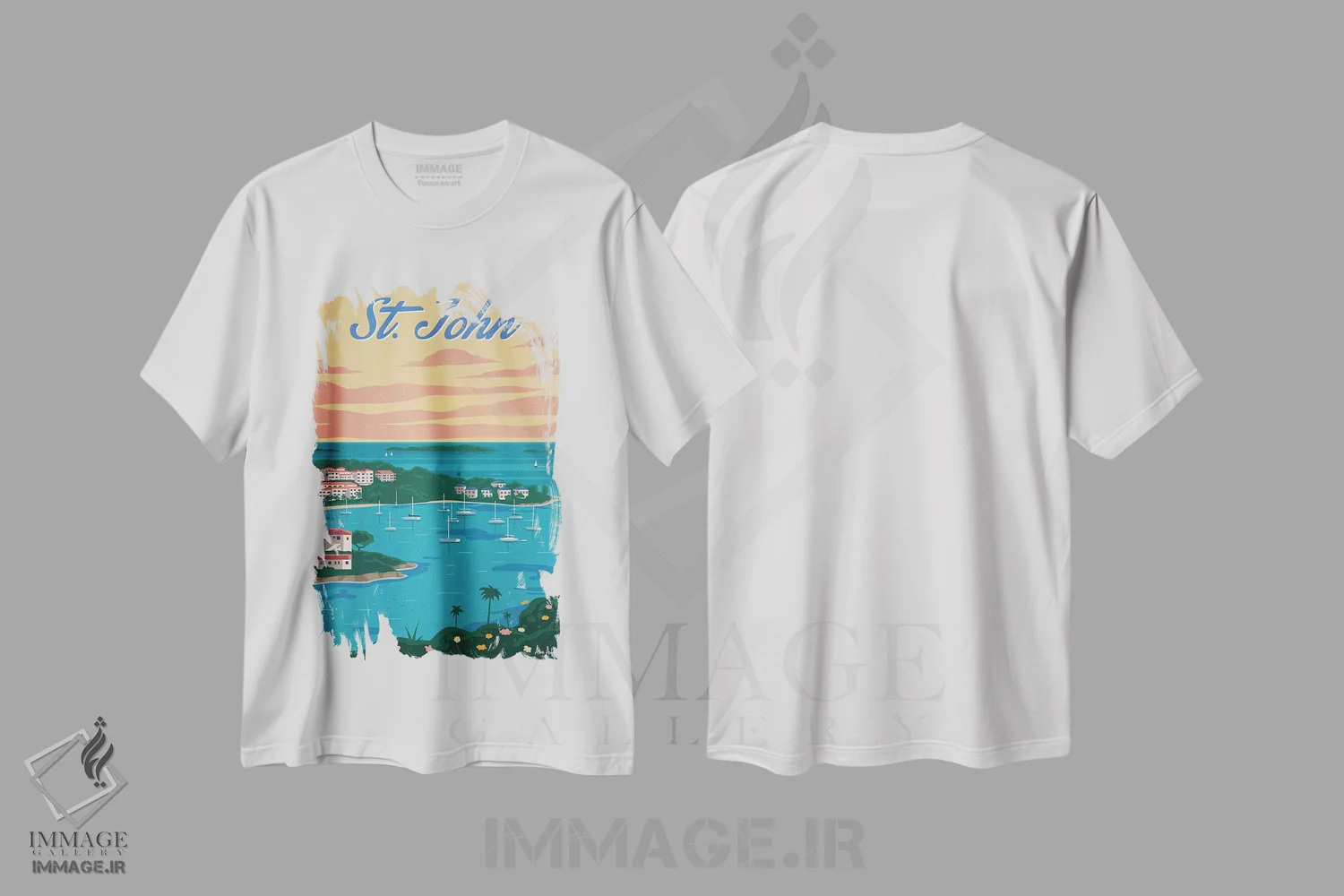 تیشرت سفید طرح دار کروز بی، تایپوگرافی اثر ایدیااستورم استودیوز | فروشگاه ایماژ