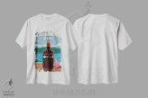 تیشرت سفید طرح دار رام کارائیب، تایپوگرافی اثر ایدیااستورم استودیوز | immage.ir