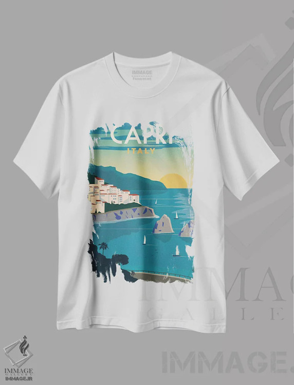 تیشرت سفید طرح دار کاپری، تزئینی اثر ایدیااستورم استودیوز | فروشگاه ایماژ