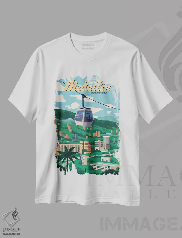 تیشرت سفید طرح دار مدئین، تایپوگرافی اثر ایدیااستورم استودیوز | فروشگاه ایماژ