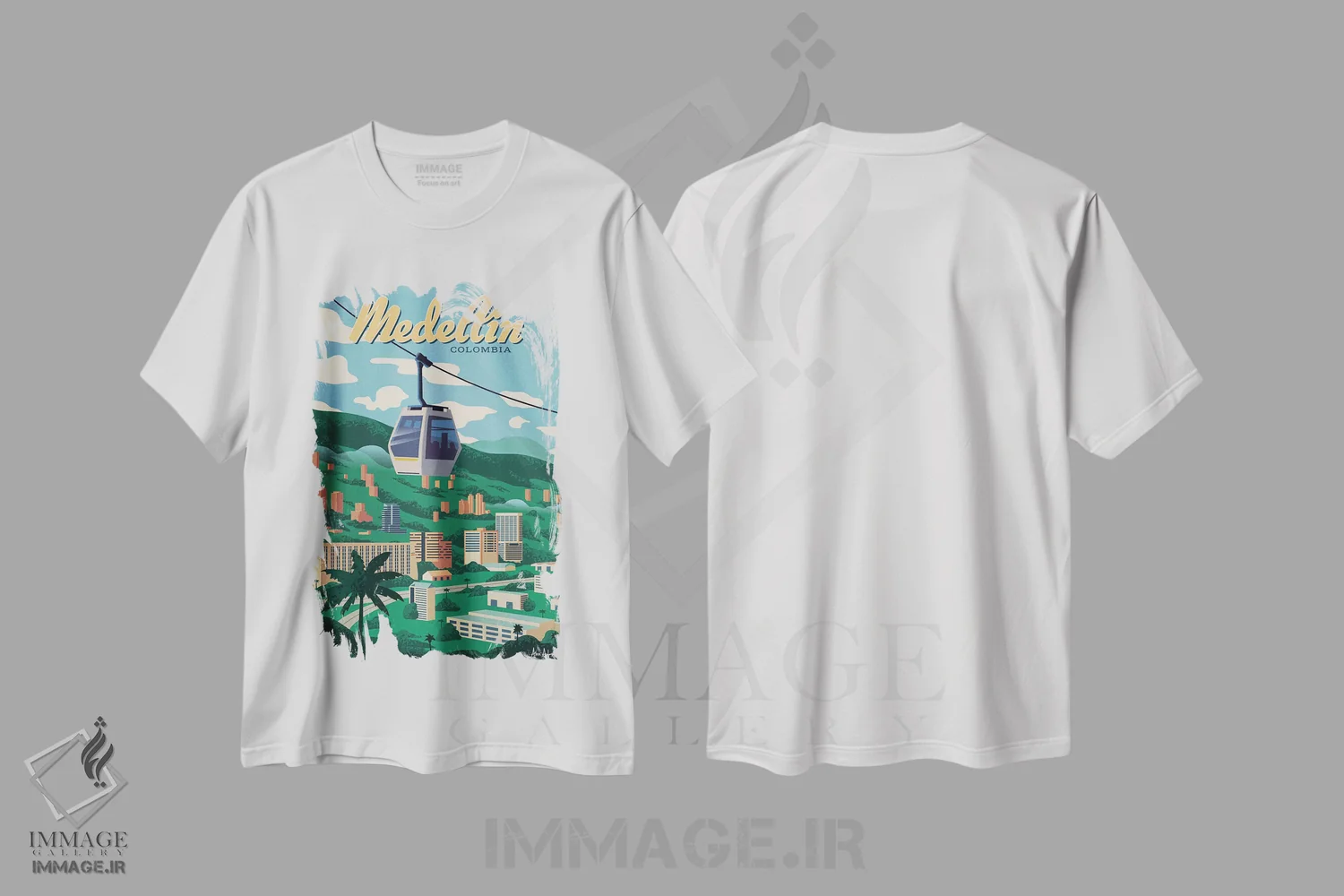 تیشرت سفید طرح دار مدئین، تایپوگرافی اثر ایدیااستورم استودیوز | فروشگاه ایماژ