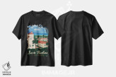 تیشرت مشکی طرح دار سانتا باربارا، تایپوگرافی اثر ایدیااستورم استودیوز | فروشگاه ایماژ