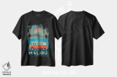تیشرت مشکی طرح دار مالیبو، تایپوگرافی اثر ایدیااستورم استودیوز | فروشگاه ایماژ