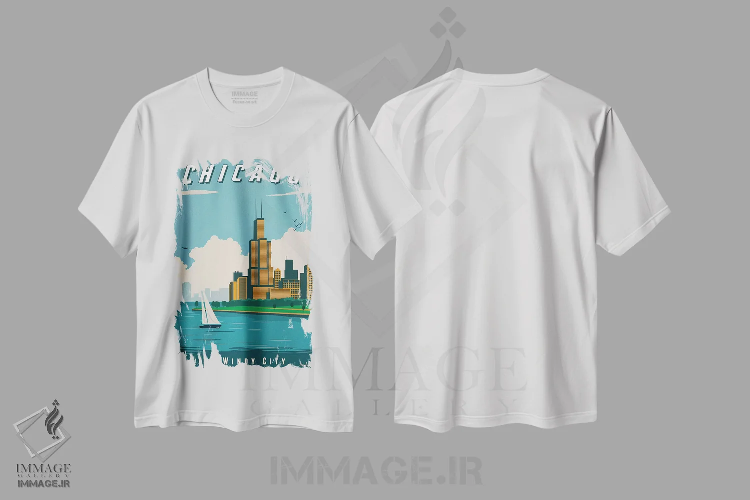 تیشرت سفید طرح دار شیکاگو، تزئینی اثر ایدیااستورم استودیوز | immage.ir