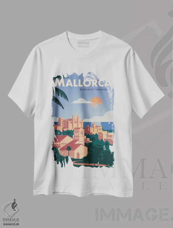 تیشرت سفید طرح دار مایورکا، دکور معاصر اثر ایدیااستورم استودیوز | فروشگاه ایماژ