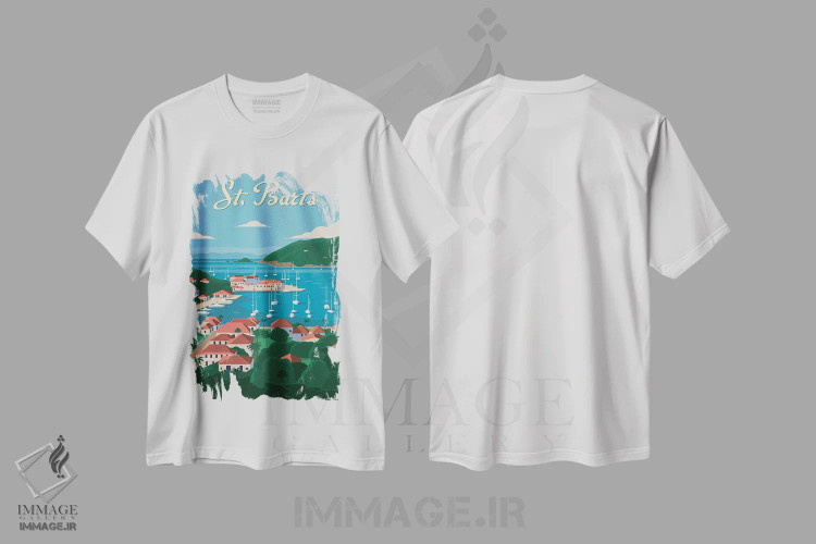 تیشرت سفید طرح دار سنت بارتلمی، دکور معاصر اثر ایدیااستورم استودیوز | immage.ir